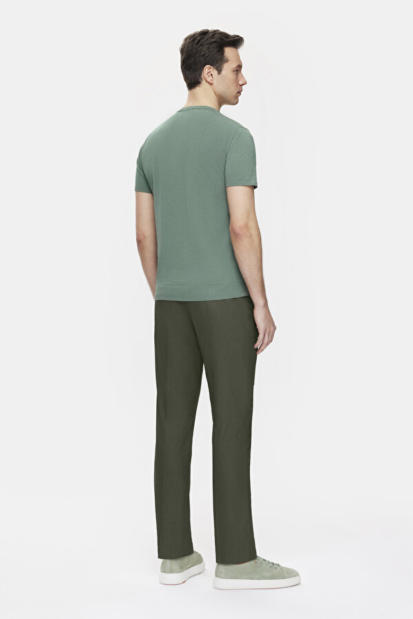 KHAKI BASIC / ROUND NECKLINE SHORT SLEEVE TSHIRT 2