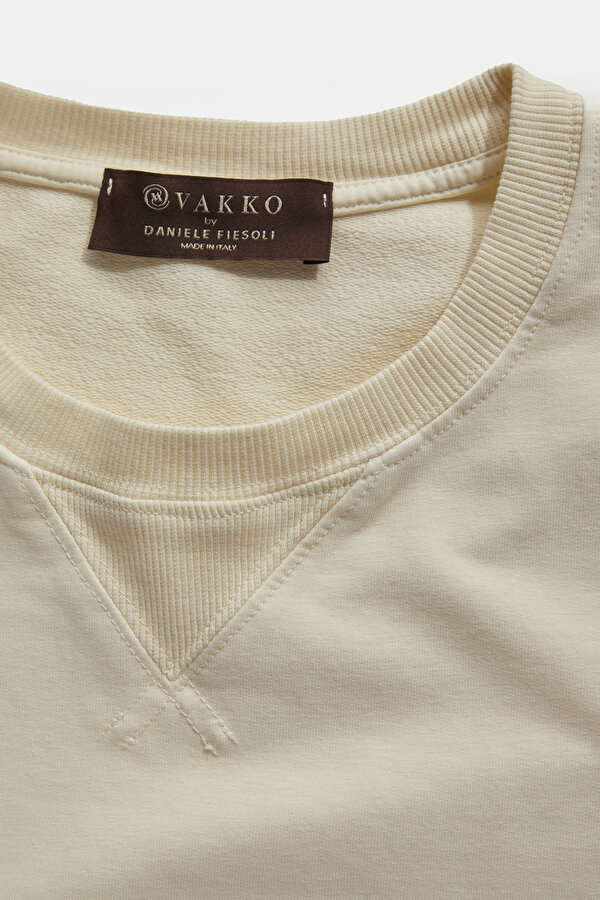 CREAM BASIC / ROUND NECKLINE SWEATSHIRT 6