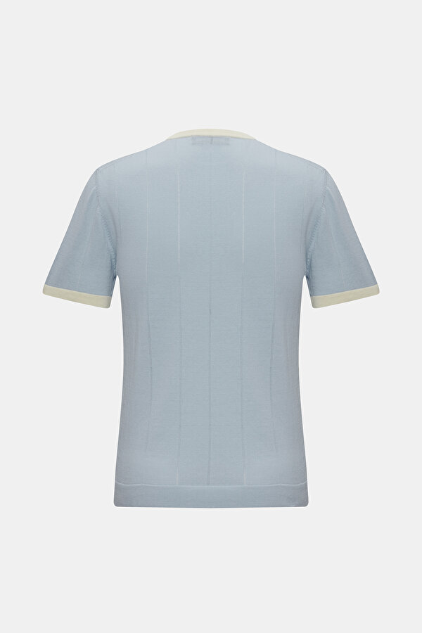 AÇIK MAVİ O YAKA KISA KOLLU T-SHIRT 6