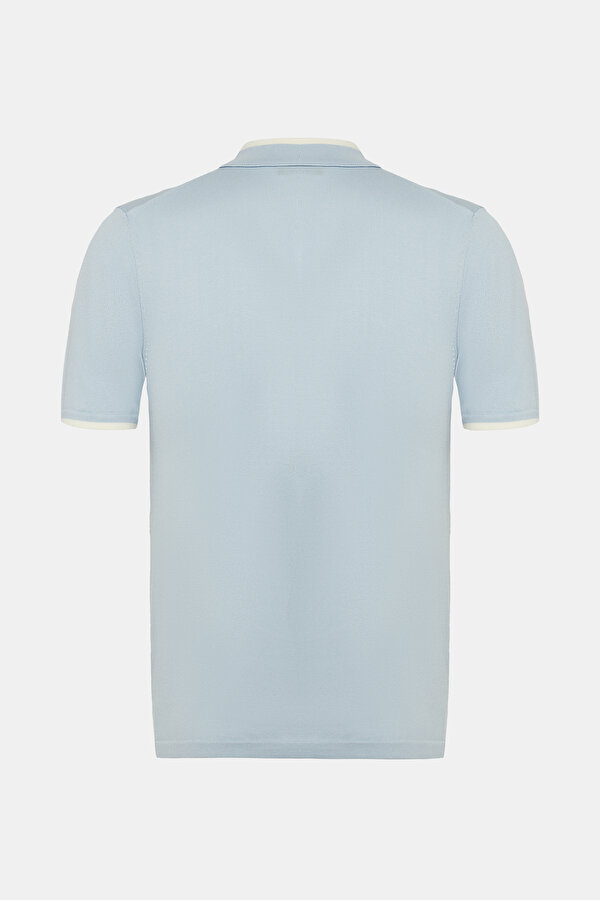 AÇIK MAVI POLO YAKA KISA KOLLU T-SHIRT 2