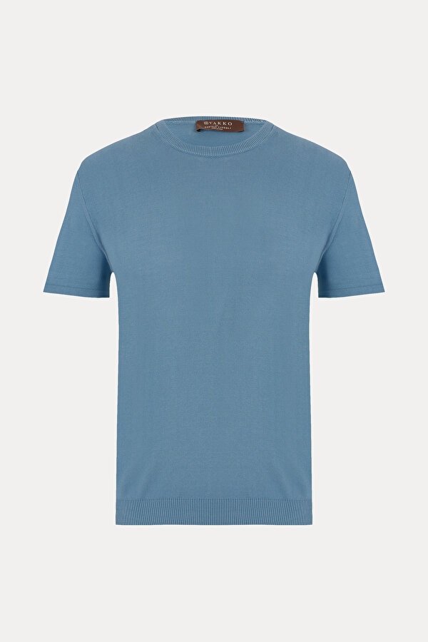 DARK BLUE BASIC / ROUND NECKLINE SHORT SLEEVE TSHIRT