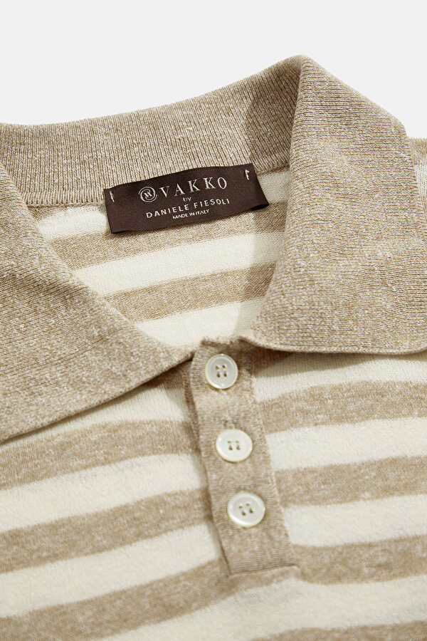 CAMEL POLO YAKA KISA KOLLU T-SHIRT 6