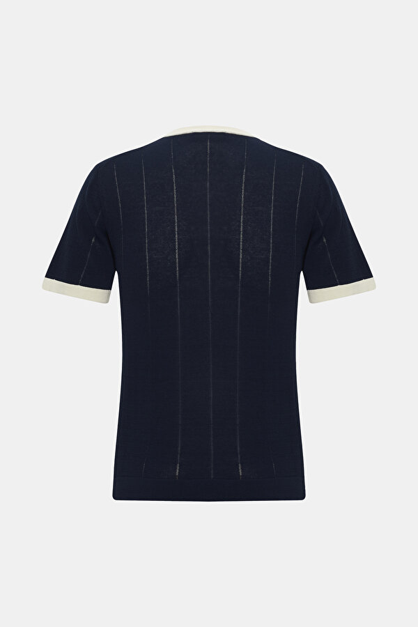 LACİVERT O YAKA KISA KOLLU T-SHIRT 2