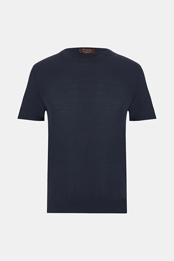 NAVY BLUE BASIC / ROUND NECKLINE SHORT SLEEVE TSHIRT