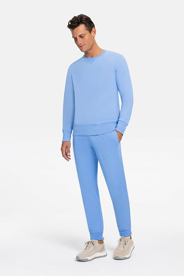 BLUE BASIC / ROUND NECKLINE SWEATSHIRT 2