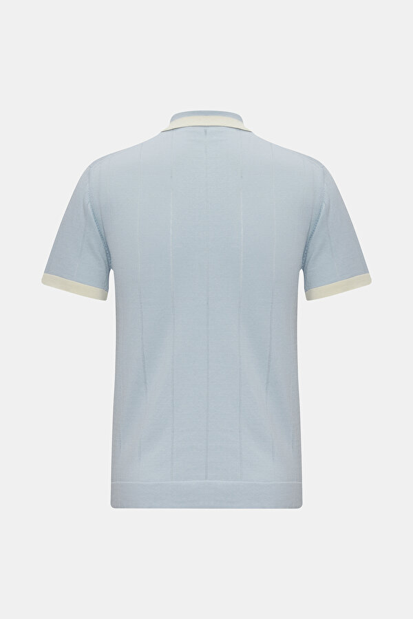 AÇIK MAVİ POLO YAKA KISA KOLLU T-SHIRT 6