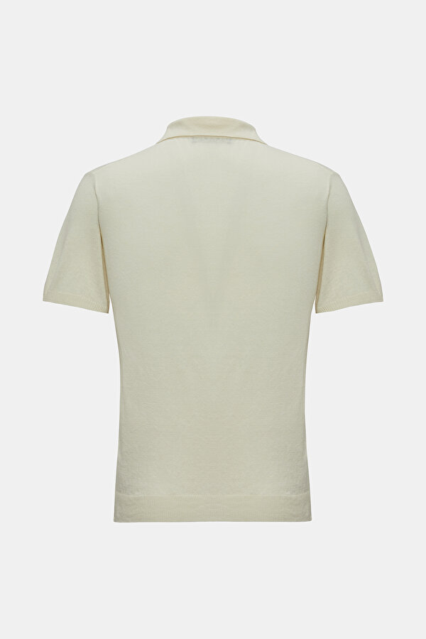 EKRU POLO YAKA KISA KOLLU T-SHIRT 2