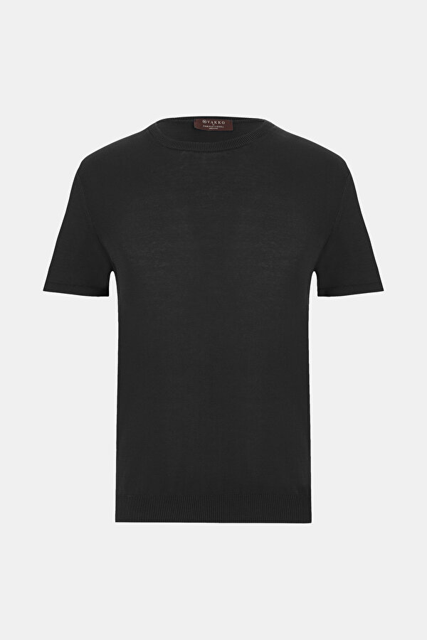 BLACK BASIC / ROUND NECKLINE SHORT SLEEVE TSHIRT