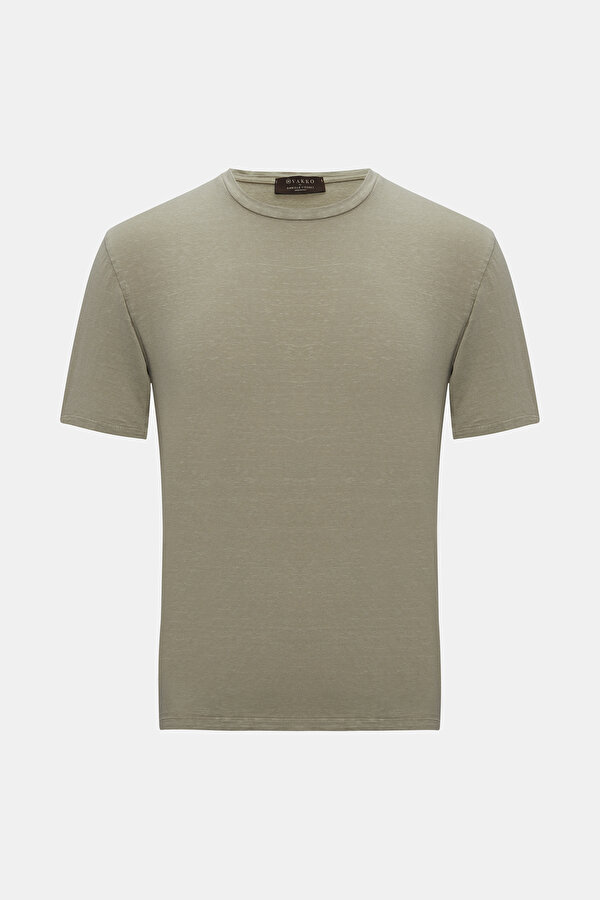 BEIGE BASIC / ROUND NECKLINE SHORT SLEEVE TSHIRT