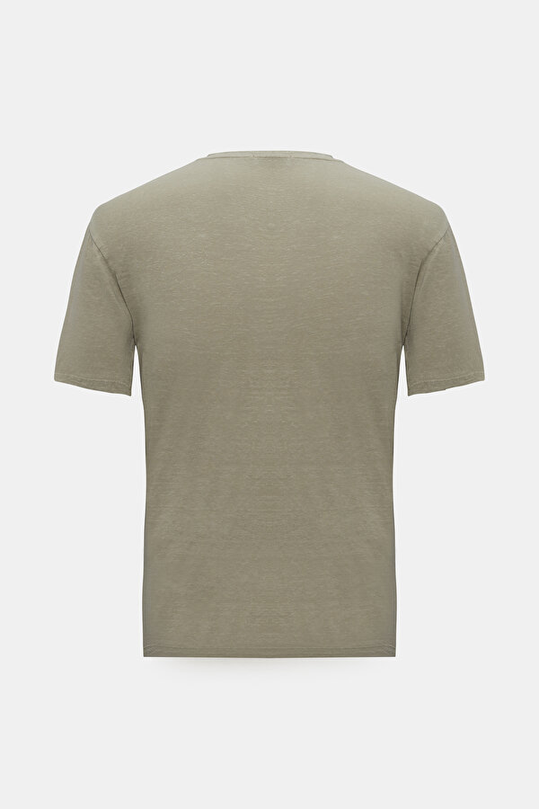 BEIGE BASIC / ROUND NECKLINE SHORT SLEEVE TSHIRT 2