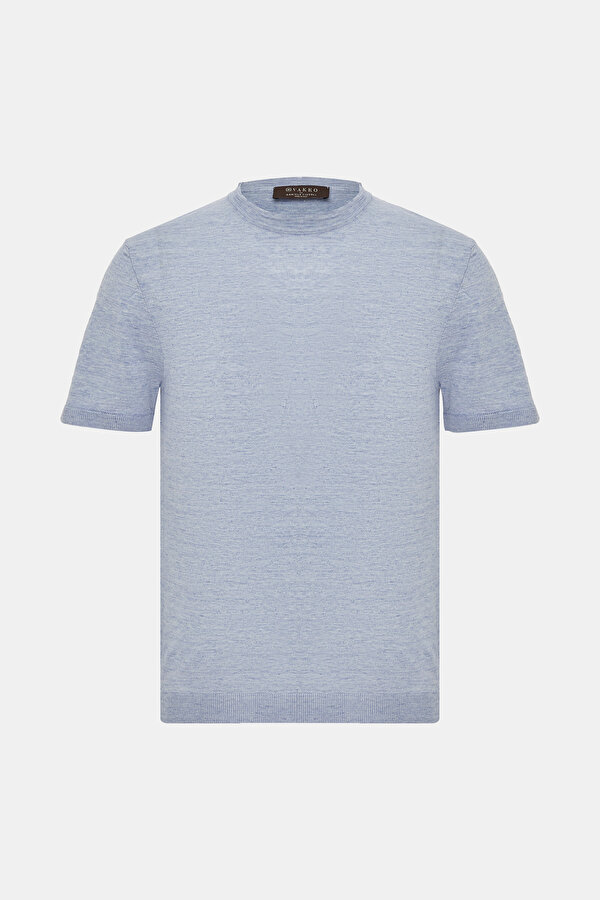 BLUE BASIC / ROUND NECKLINE SHORT SLEEVE TSHIRT