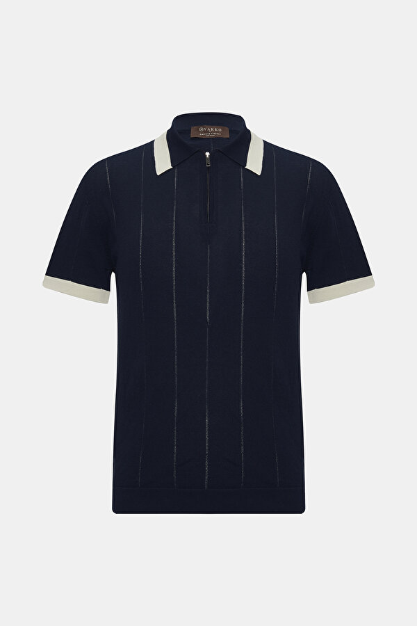LACİVERT POLO YAKA KISA KOLLU T-SHIRT