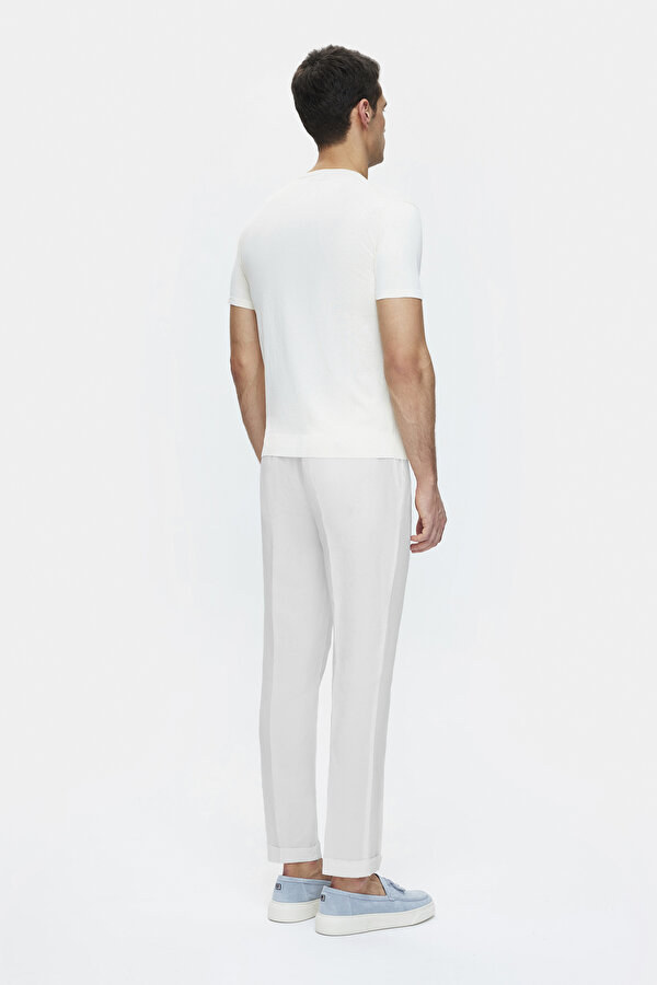 ECRU BASIC / ROUND NECKLINE SHORT SLEEVE TSHIRT 2