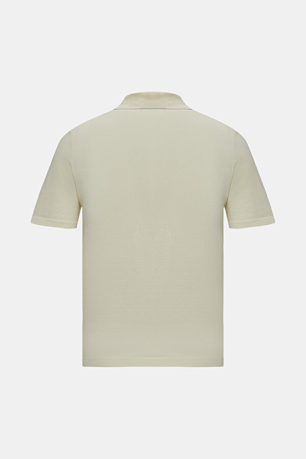 EKRU POLO YAKA KISA KOLLU T-SHIRT 2