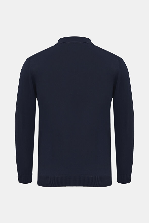 LACİVERT POLO YAKA UZUN KOLLU T-SHIRT 2