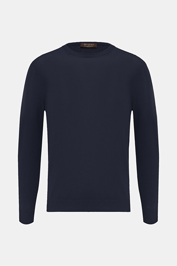 NAVY BLUE BASIC / ROUND NECKLINE LONG SLEEVE TSHIRT