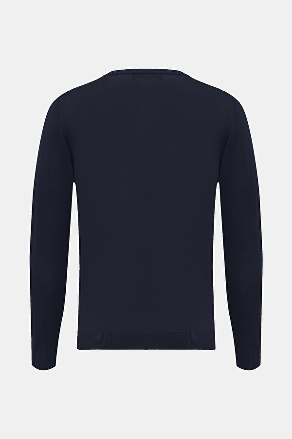 NAVY BLUE BASIC / ROUND NECKLINE LONG SLEEVE TSHIRT 2