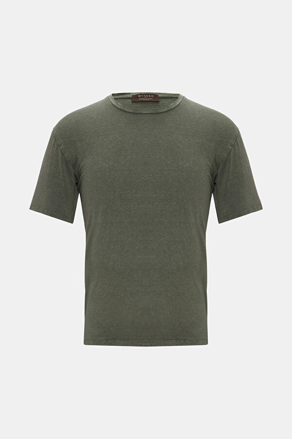 GREEN BASIC / ROUND NECKLINE SHORT SLEEVE TSHIRT