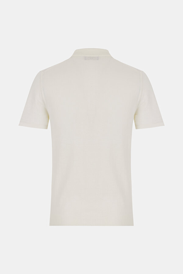 EKRU POLO YAKA KISA KOLLU T-SHIRT 2