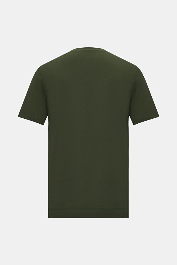 KHAKI BASIC / ROUND NECKLINE SHORT SLEEVE TSHIRT 2