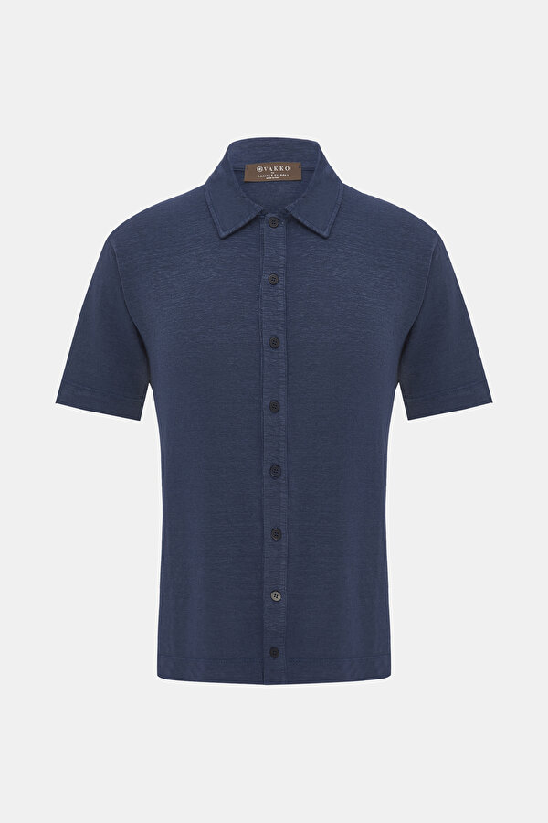 LACİVERT POLO YAKA KISA KOLLU T-SHIRT