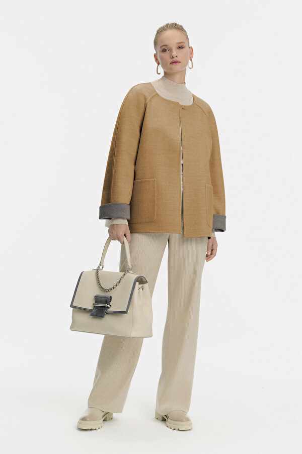 GREY BASIC / ROUND NECKLINE JACKET 7