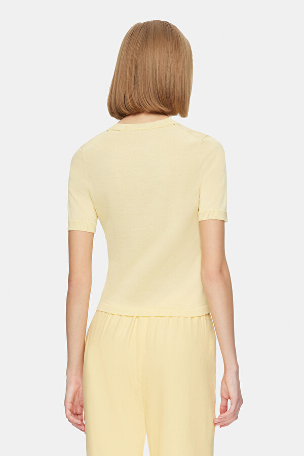 YELLOW BASIC / ROUND NECKLINE JERSEY 2