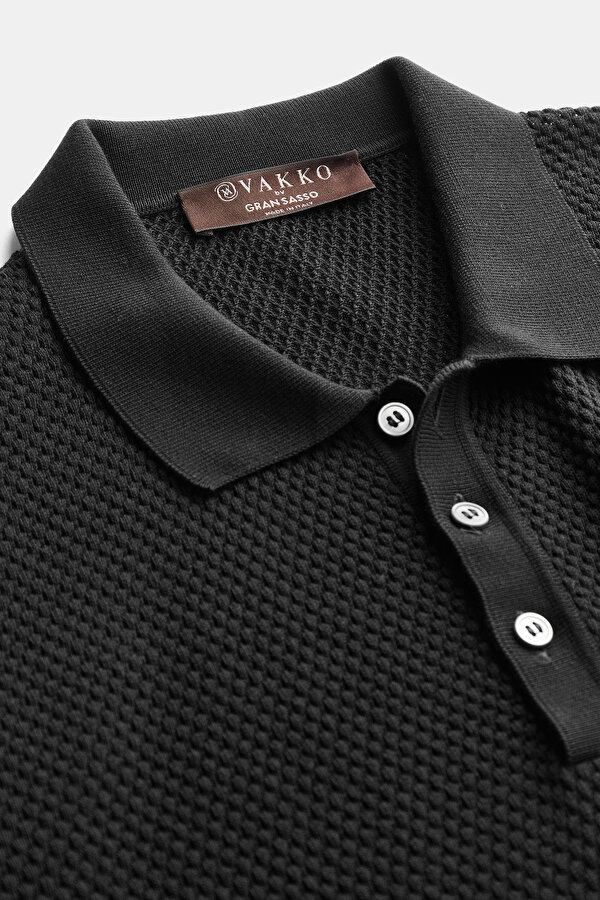 SİYAH POLO YAKA KISA KOLLU T-SHIRT 7
