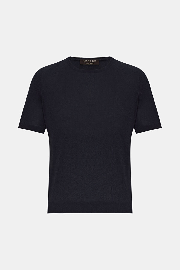 LACİVERT O YAKA KISA KOLLU T-SHIRT