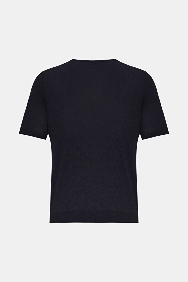 LACİVERT O YAKA KISA KOLLU T-SHIRT 2