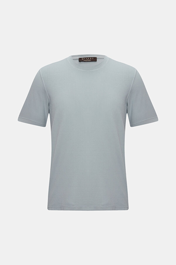 GRİ O YAKA KISA KOLLU T-SHIRT