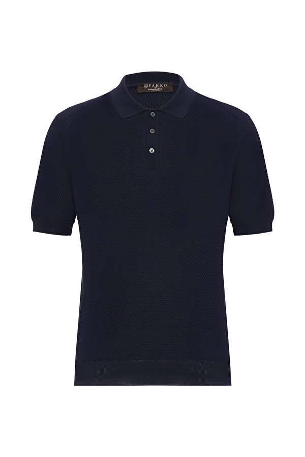 LACİVERT POLO YAKA KISA KOLLU T-SHIRT
