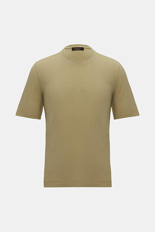 BEJ O YAKA KISA KOLLU T-SHIRT