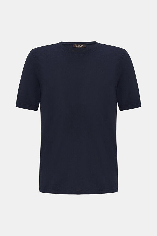 LACİVERT O YAKA KISA KOLLU T-SHIRT