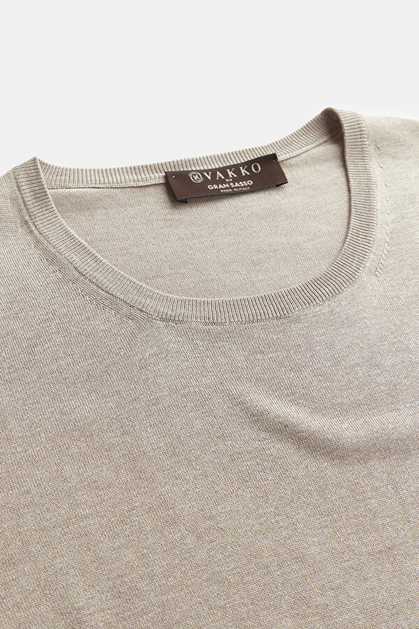 BEJ O YAKA KISA KOLLU T-SHIRT 6