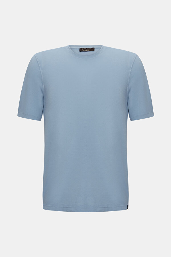 MAVİ O YAKA KISA KOLLU T-SHIRT
