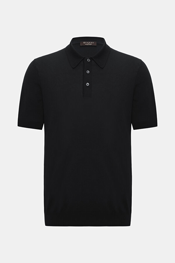 SİYAH POLO YAKA KISA KOLLU T-SHIRT