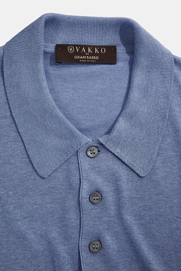 BLUE POLO NECK SHORT SLEEVE TSHIRT 6