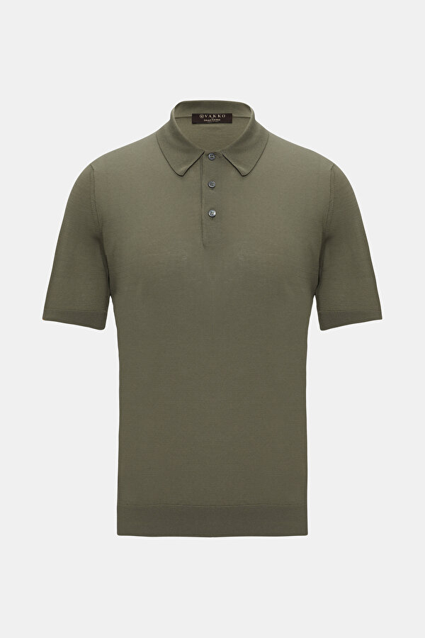YEŞİL POLO YAKA KISA KOLLU T-SHIRT