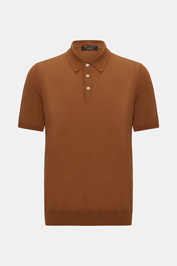 KİREMİT POLO YAKA KISA KOLLU T-SHIRT