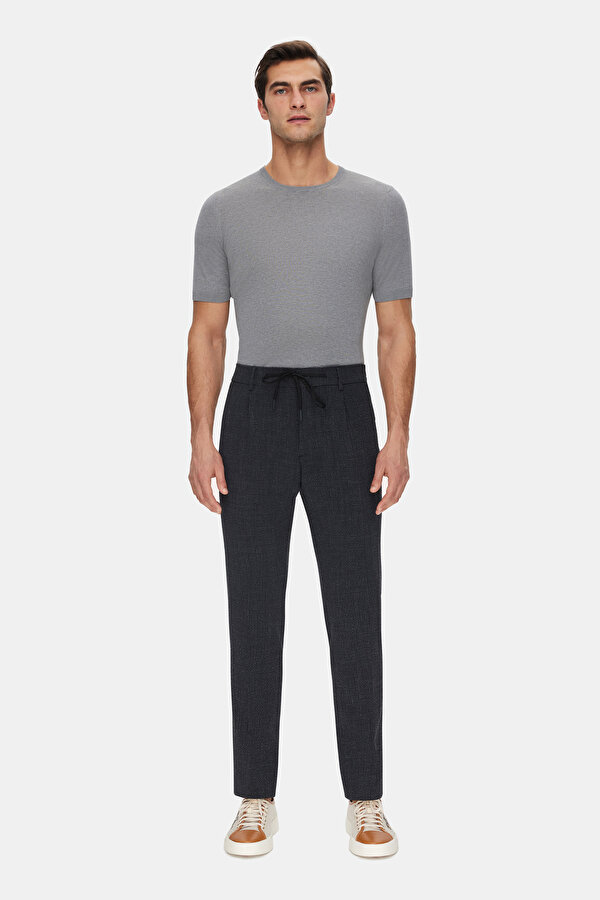 BLACK SMALL BOXES DESIGN TROUSERS
