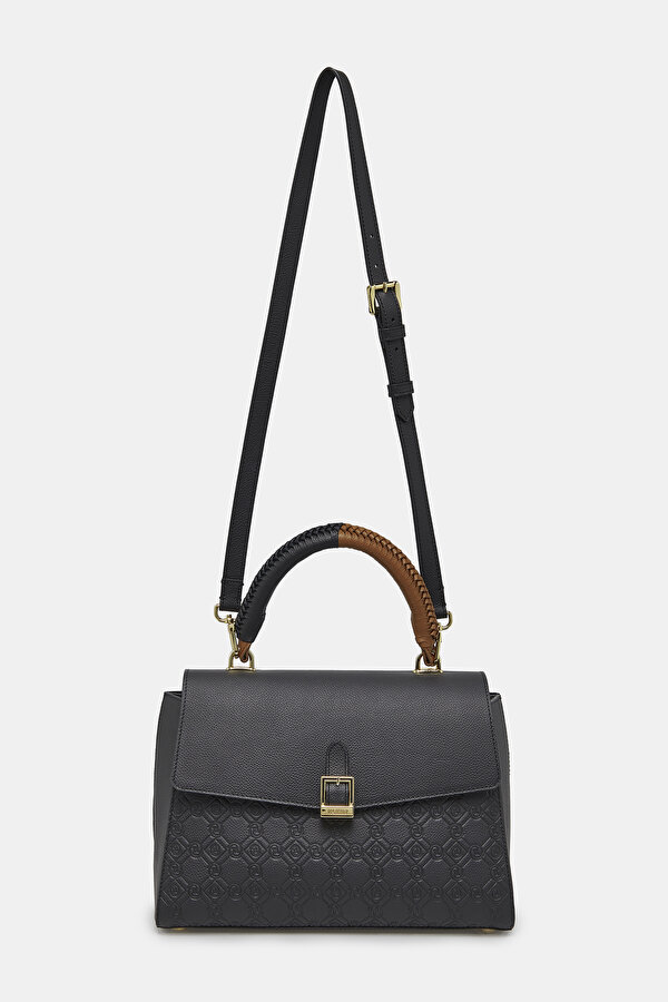 BLACK MONOGRAM LEATHER BAG 2