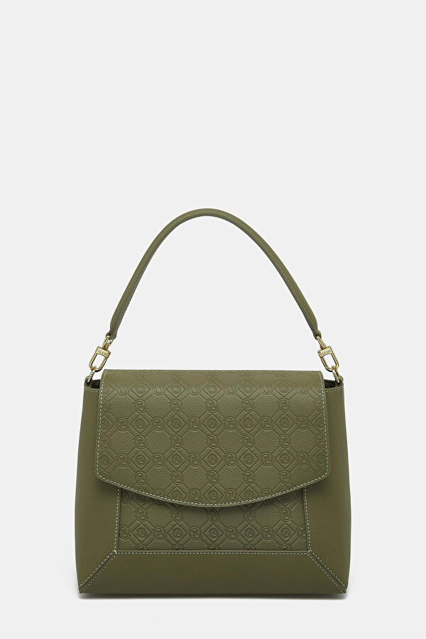 KHAKI MONOGRAM LEATHER BAG