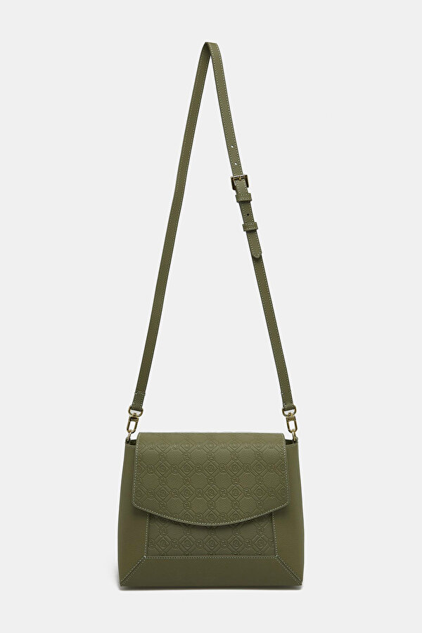 KHAKI MONOGRAM LEATHER BAG 2
