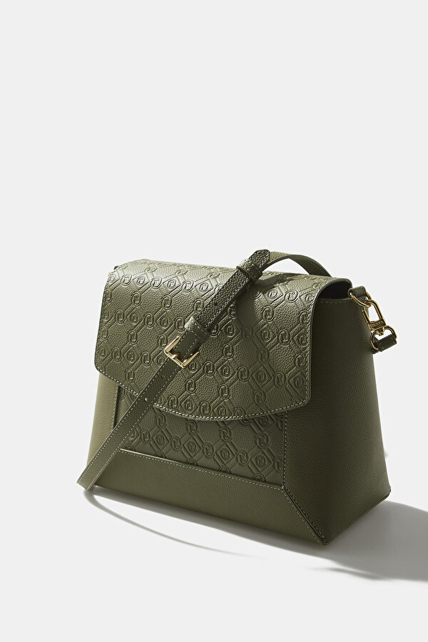 KHAKI MONOGRAM LEATHER BAG 7