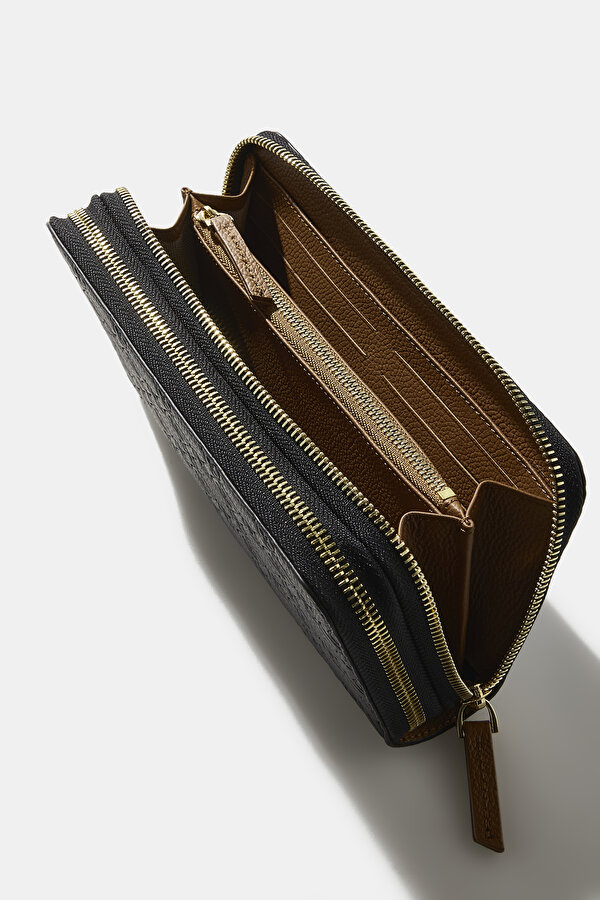 TAN MONOGRAM LEATHER WALLET 7