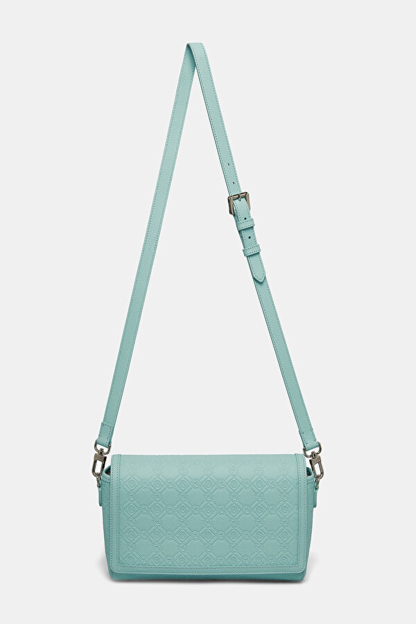 TURQUOISE MONOGRAM LEATHER BAG 2
