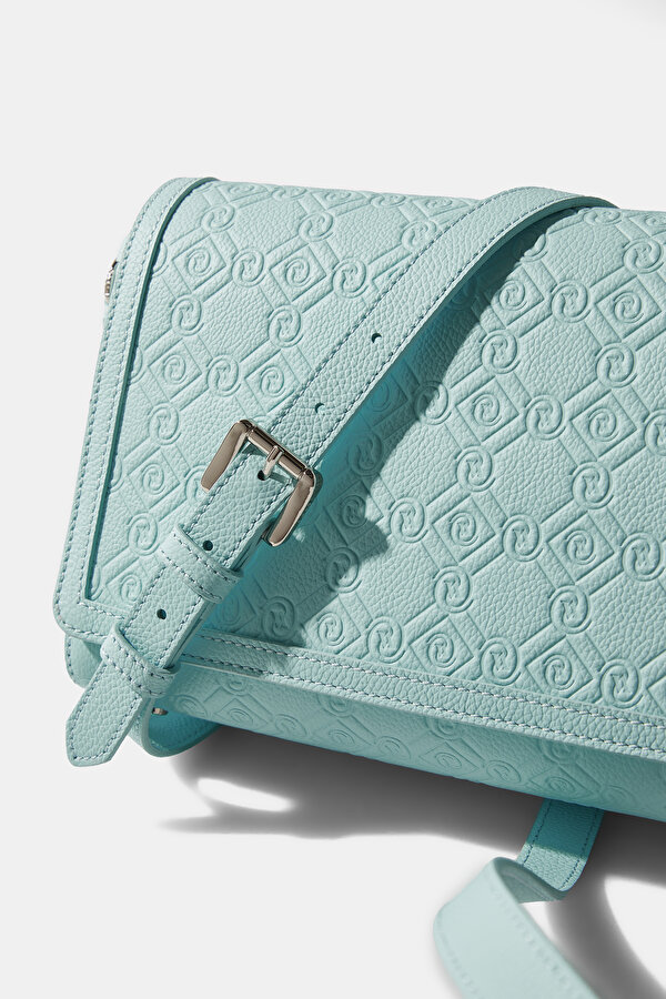 TURQUOISE MONOGRAM LEATHER BAG 7