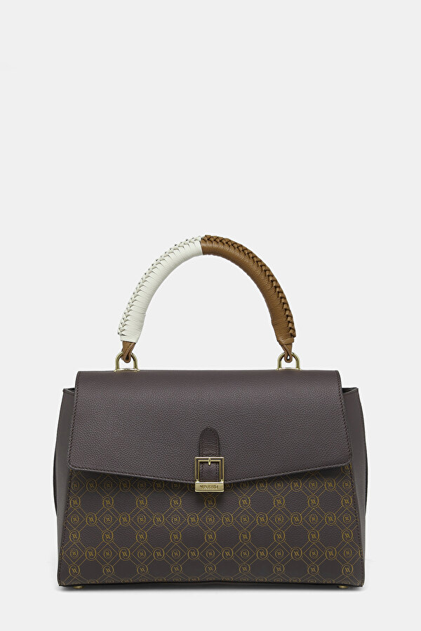 BEIGE MONOGRAM LEATHER BAG