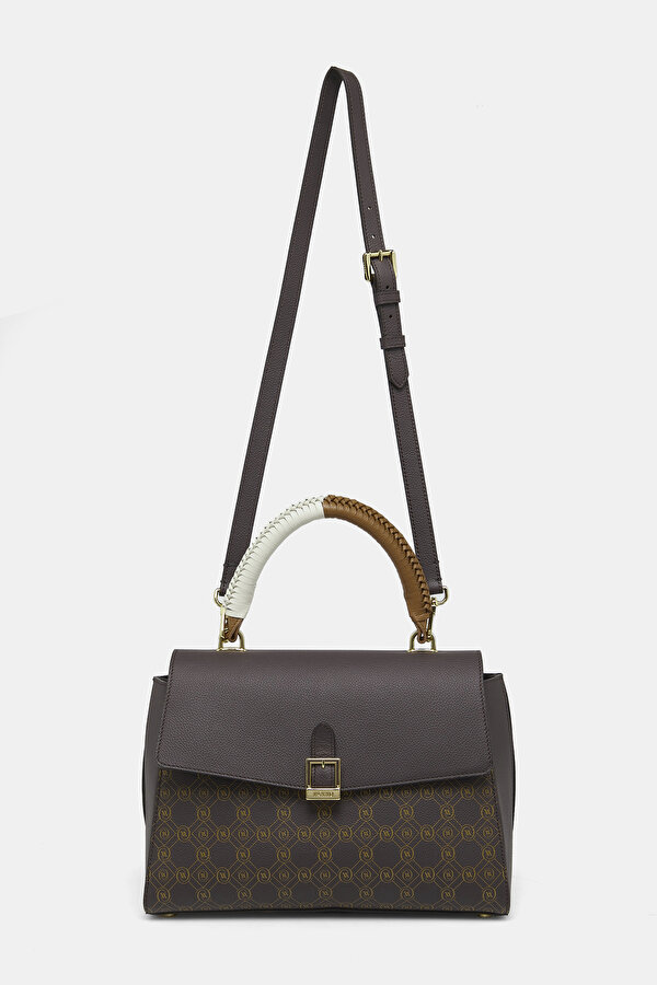 BEIGE MONOGRAM LEATHER BAG 2